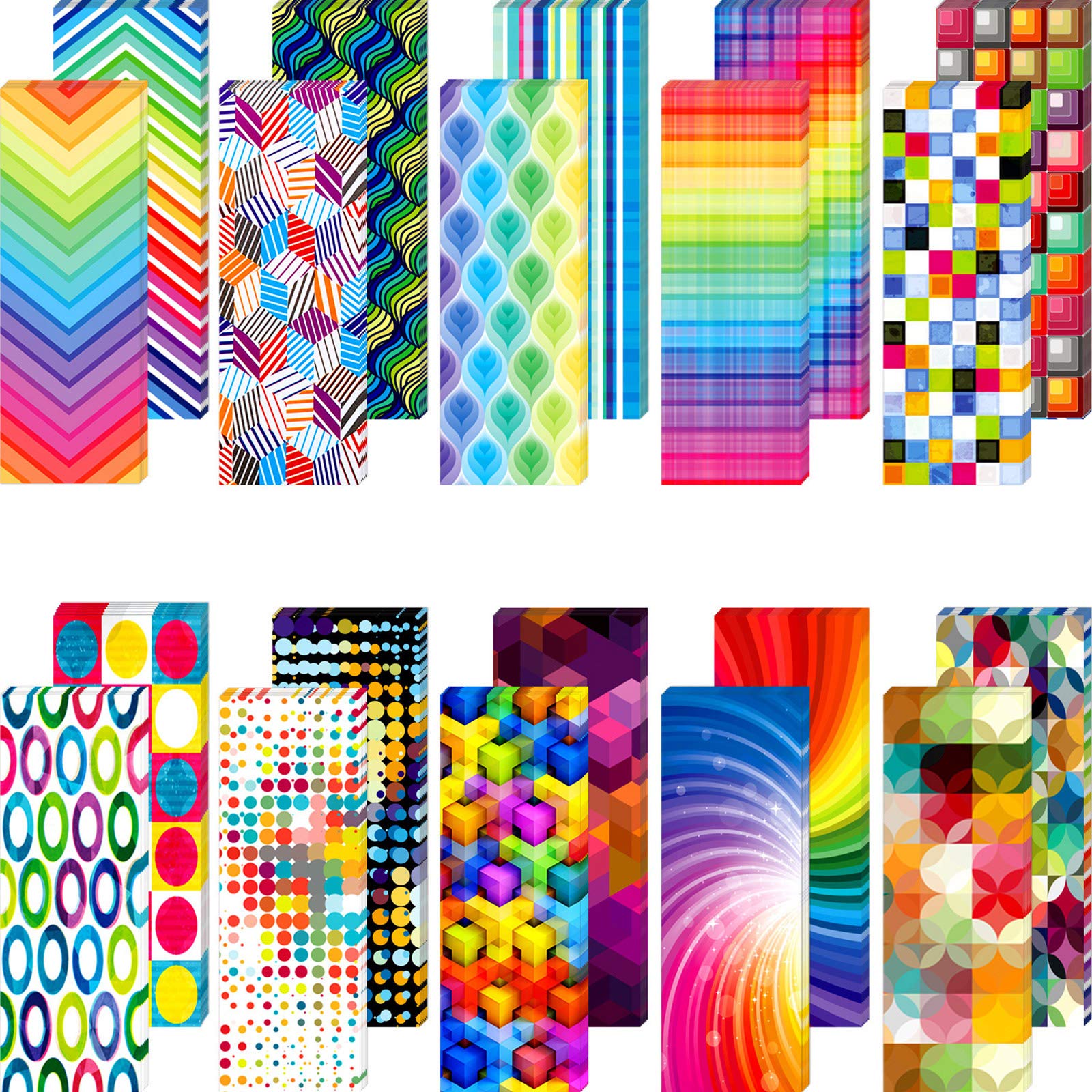 100 Pcs Kids Laminated Bookmarkers - Colorful Optical Reading Bookmarks for Teachers & Students - Durable Classroom, School & Office Stationery Supplies - Perfect for Book Clubs, Study Sessions & Gift Giving