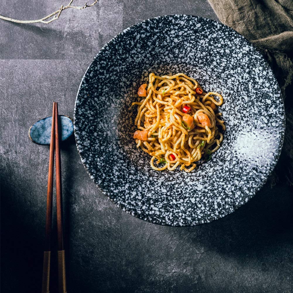 Premium Ceramic Noodle Soup Bowl Set with Wooden Spoon & Chopsticks - Microwave & Dishwasher Safe - Perfect for Ramen, Pho, Cereals & Asian Fusion Cuisine - Ideal for Home Dining, Gifts & Restaurant Use