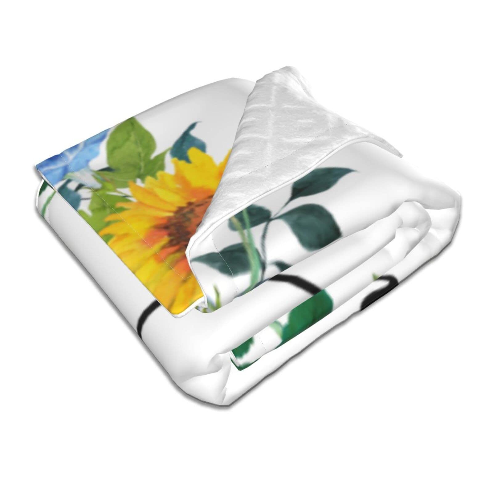 Personalized Baby Blankets with Name - Soft Monogrammed Swaddling Blankets for Newborn Boys & Girls - Custom Baby Shower Gift - Perfect for Nursery, Photo Shoots & Travel - Sunflower Design