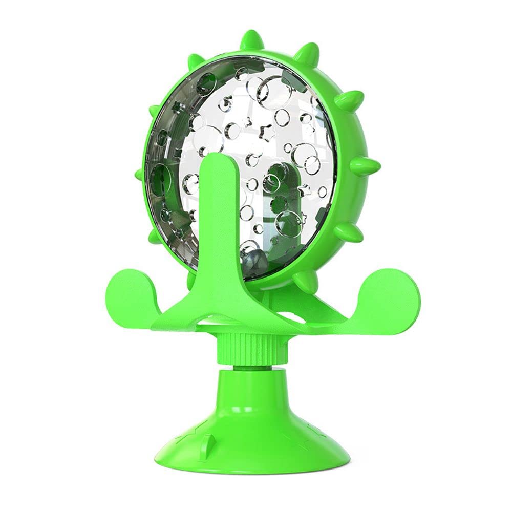 Interactive Dog Food Dispenser Toy - Green Windmill Training & Play for Pets - Perfect for Boredom Relief & Mental Stimulation