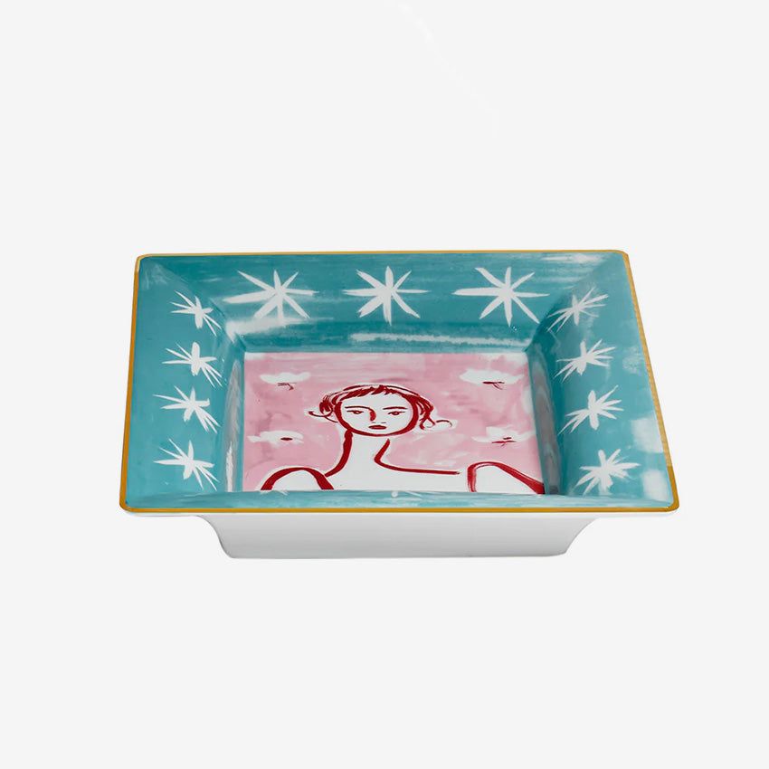 Bitossi Home Con Amore Tray Donna - Elegant Italian Ceramic Serving Tray for Dining, Kitchen, and Home Decor