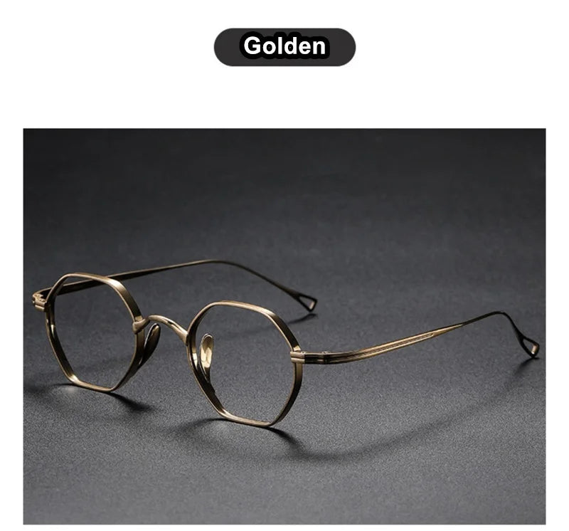 Aimee Unisex Full Rim Small Hexagon Titanium Eyeglasses 112152 - Lightweight & Durable Frame for Men & Women - Perfect for Reading, Work & Fashion Accessories