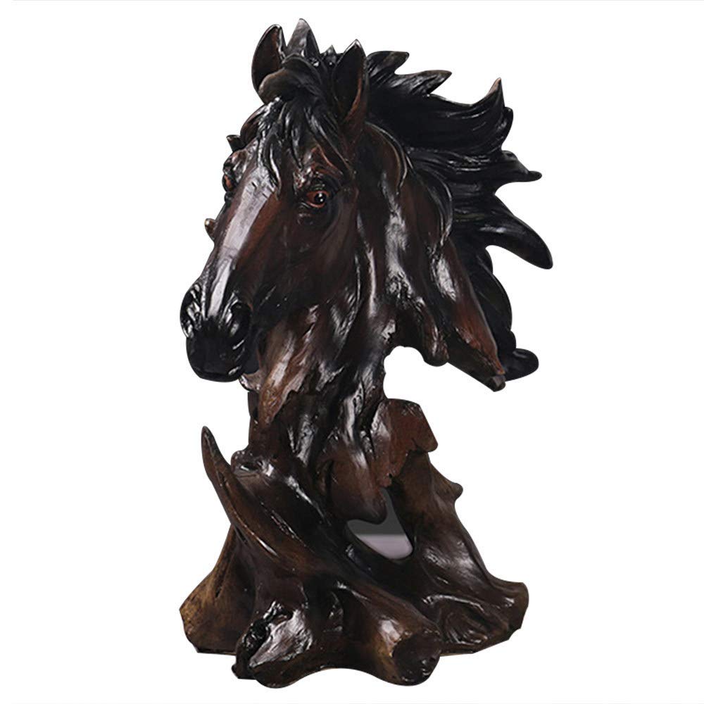 LIUSHI Resin Horse Head Sculpture - Vintage Home Decor, Animal Figurine Collection, Handcrafted Statue Gift for Housewarming, Office, Living Room & Garden Decor