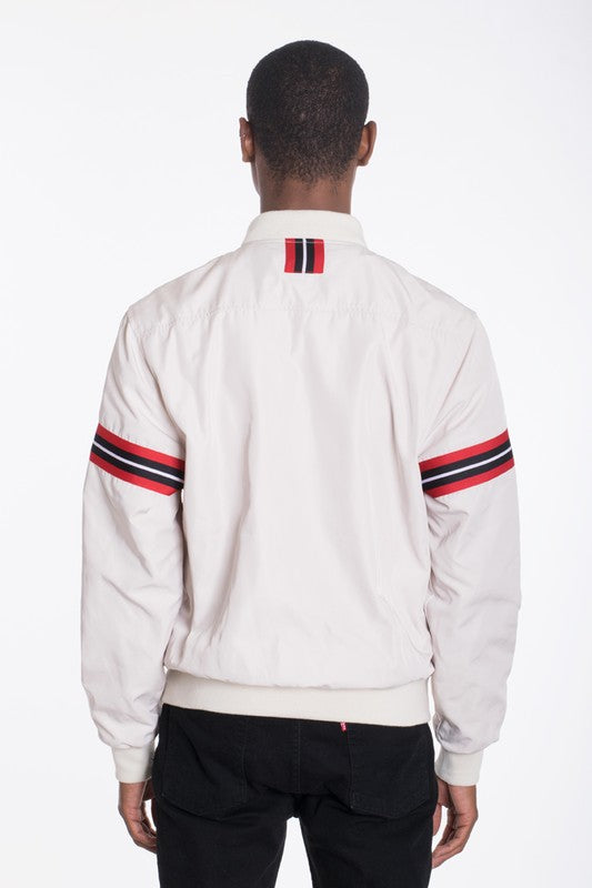 Luxury Woven Taped Bomber Jacket for Men - Stylish Lightweight Outerwear for Casual & Streetwear Fashion | Perfect for Fall, Winter & Spring Seasons