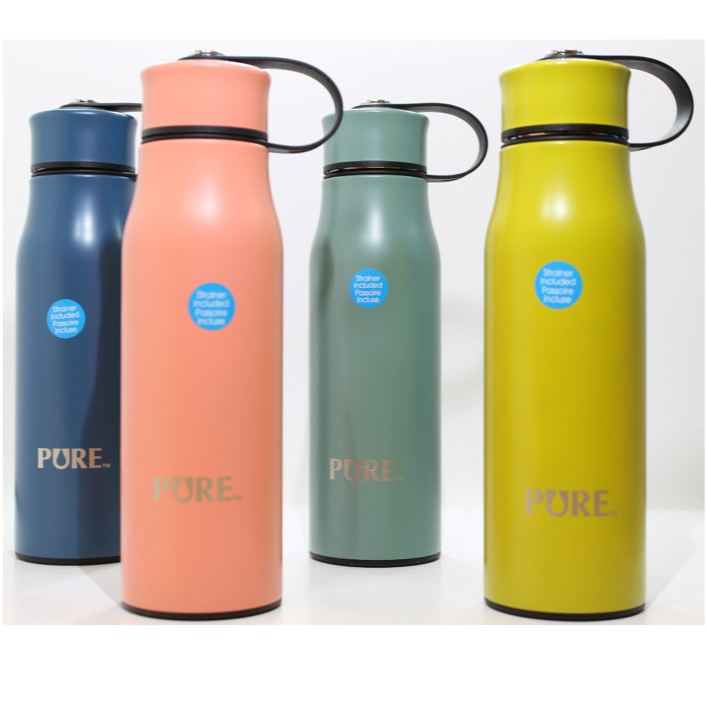 PURE Spring Hue 500ml Insulated Water Bottle - BPA Free Leak Proof Stainless Steel Thermos for Gym, Hiking & Outdoor Activities
