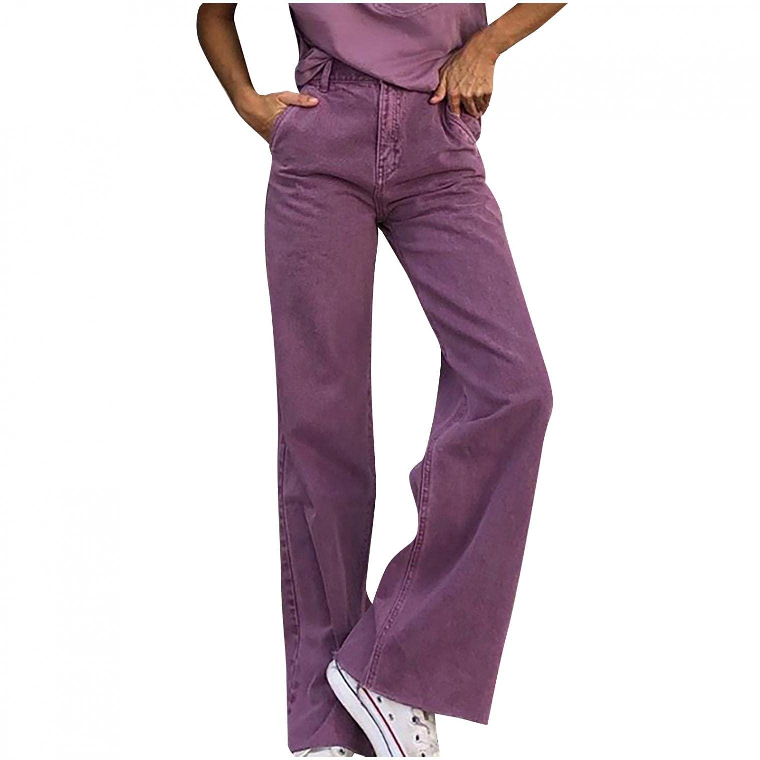 Trendy Y2K High Waisted Wide Leg Jeans for Women - Straight Denim Pants, Casual Baggy Trousers | Streetwear Fashion, Perfect for Daily Wear & Night Out