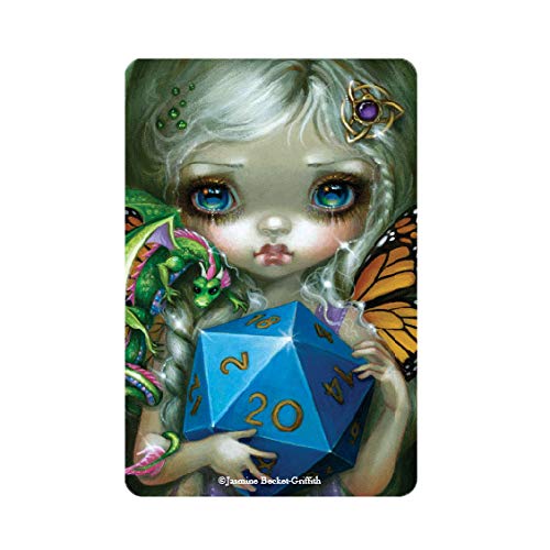 Jasmine Becket-Griffith Gothic Fairy Tale 20-Sided Dice Fairy Wood Magnet - Laser-Cut UV-Coated 2x3 Inch Decorative Fridge Magnet for D&D Gaming, Home Office & Gothic Decor (1238-LM)