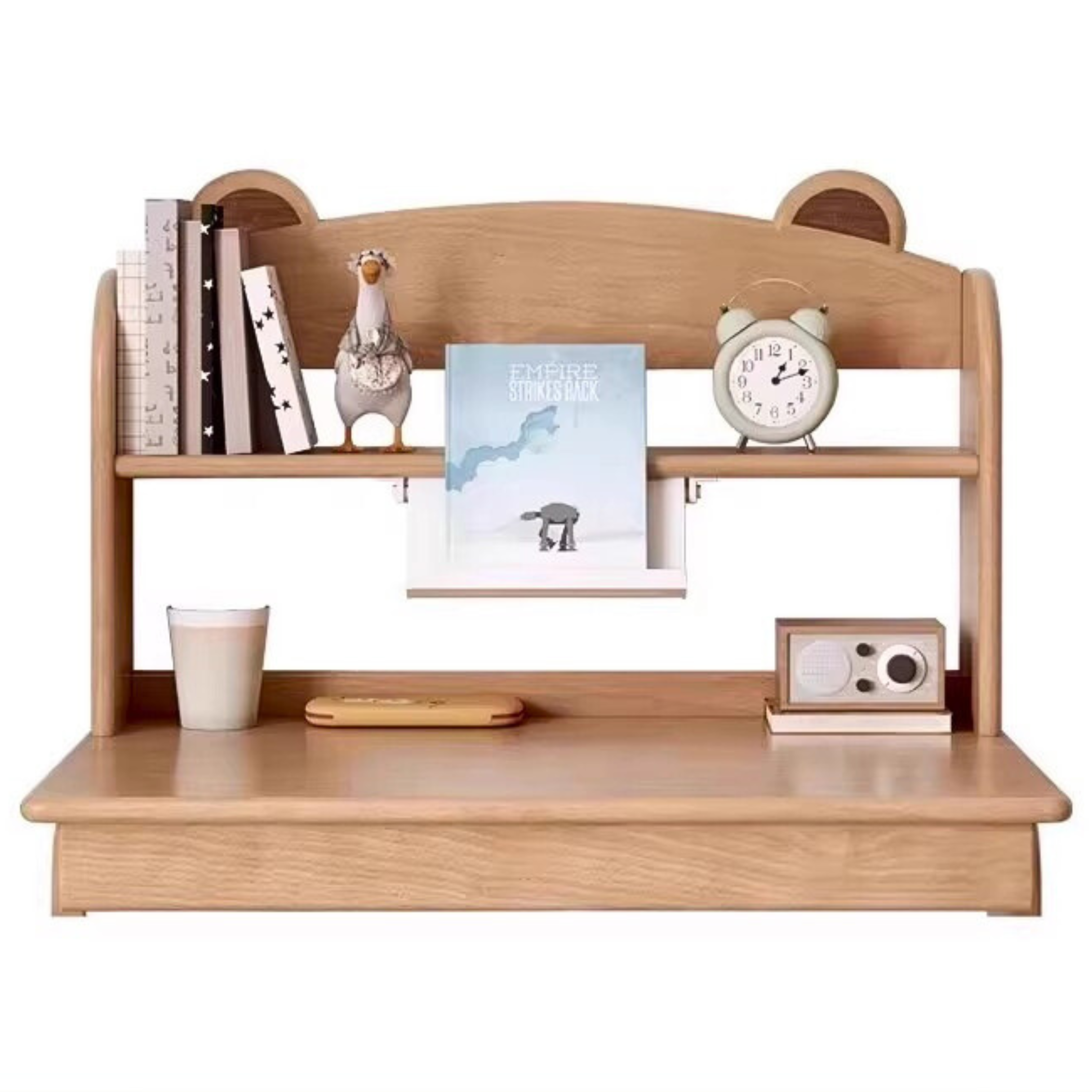 Premium Oak & Beech Solid Wood Multi-Layer Desktop Shelf - Sturdy & Stylish Organizer for Home Office, Study, or Workspace - Perfect for Books, Plants, and Office Supplies