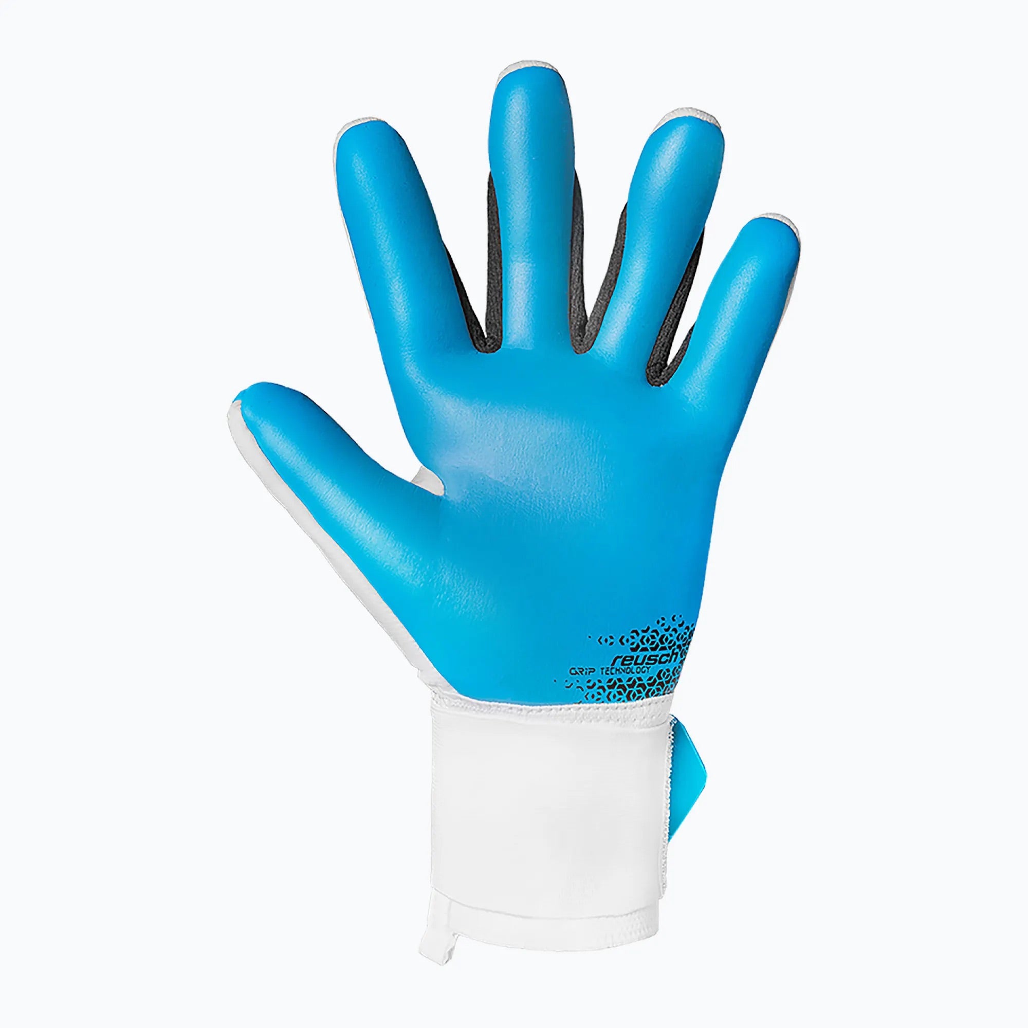 Reusch Attrakt Freegel Aqua Goalkeeper Gloves - White/Black/Aqua Blue - Professional Soccer Goalie Gloves for Training & Matches