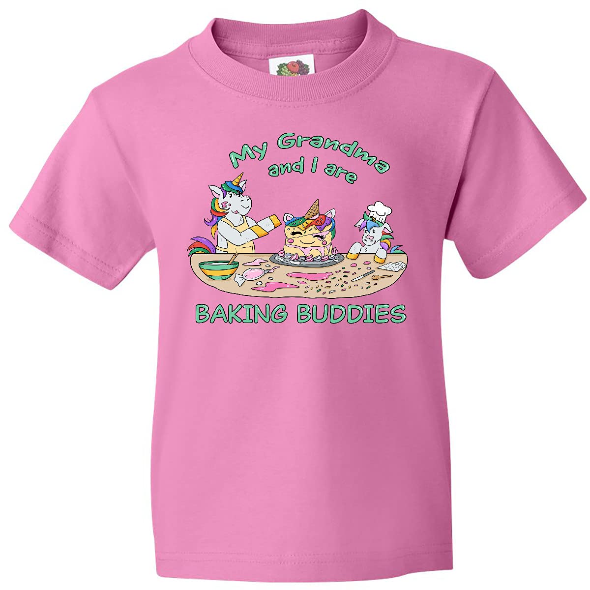 Inktastic My Grandma and I are Baking Buddies Youth T-Shirt - Cute Baking-Themed Kids Shirt for Grandparent Bonding & Family Baking Activities