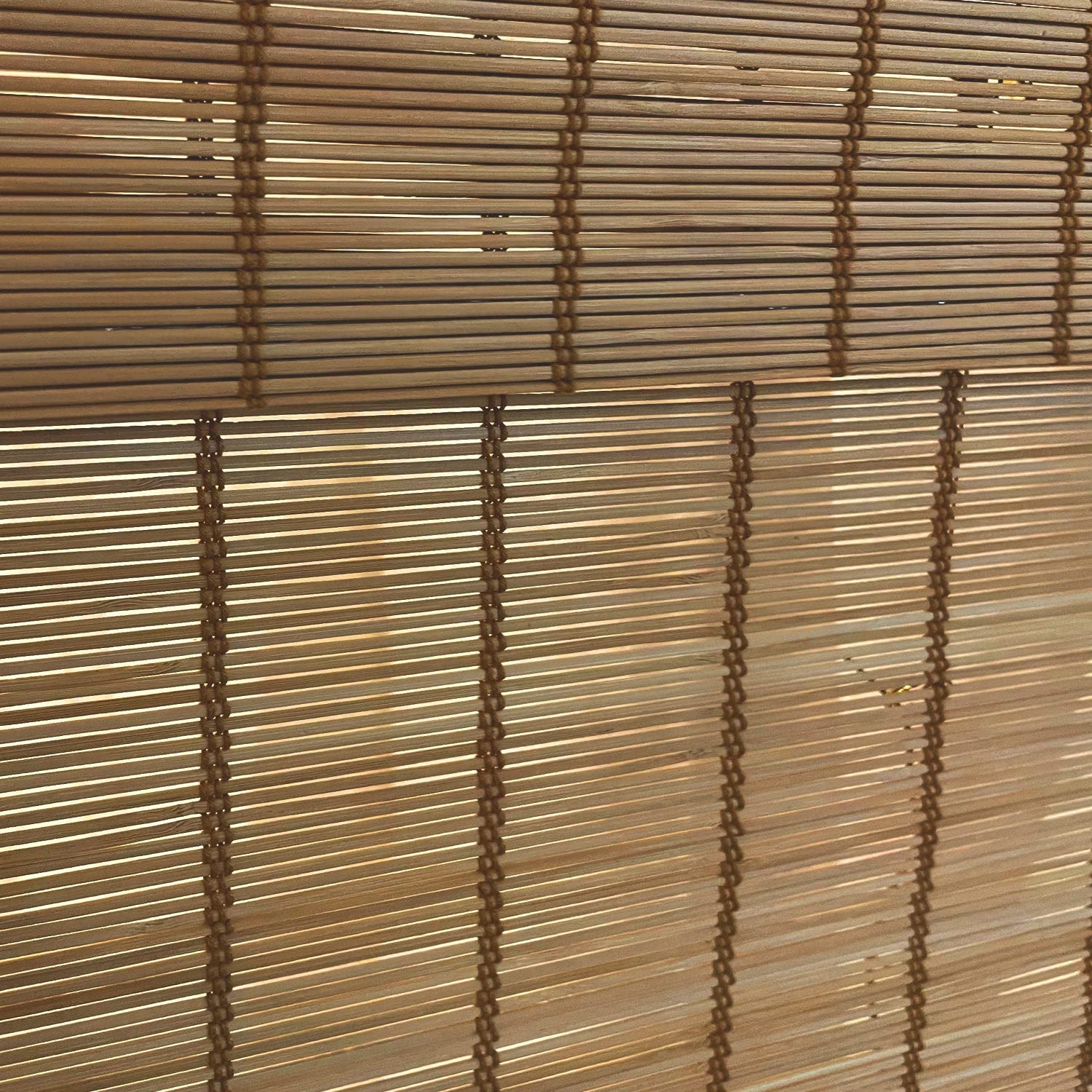 Custom Bamboo Roman Shades - Cordless Top Down Bottom Up Modern Window Treatment | Natural Woven Sheer Fabric | 48.5