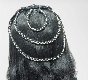 Gauri Uma Fashion Hair Comb with Stone for Curly Hair Extensions - Women's Black Hair Styling Accessory for Parties, Weddings & Special Occasions