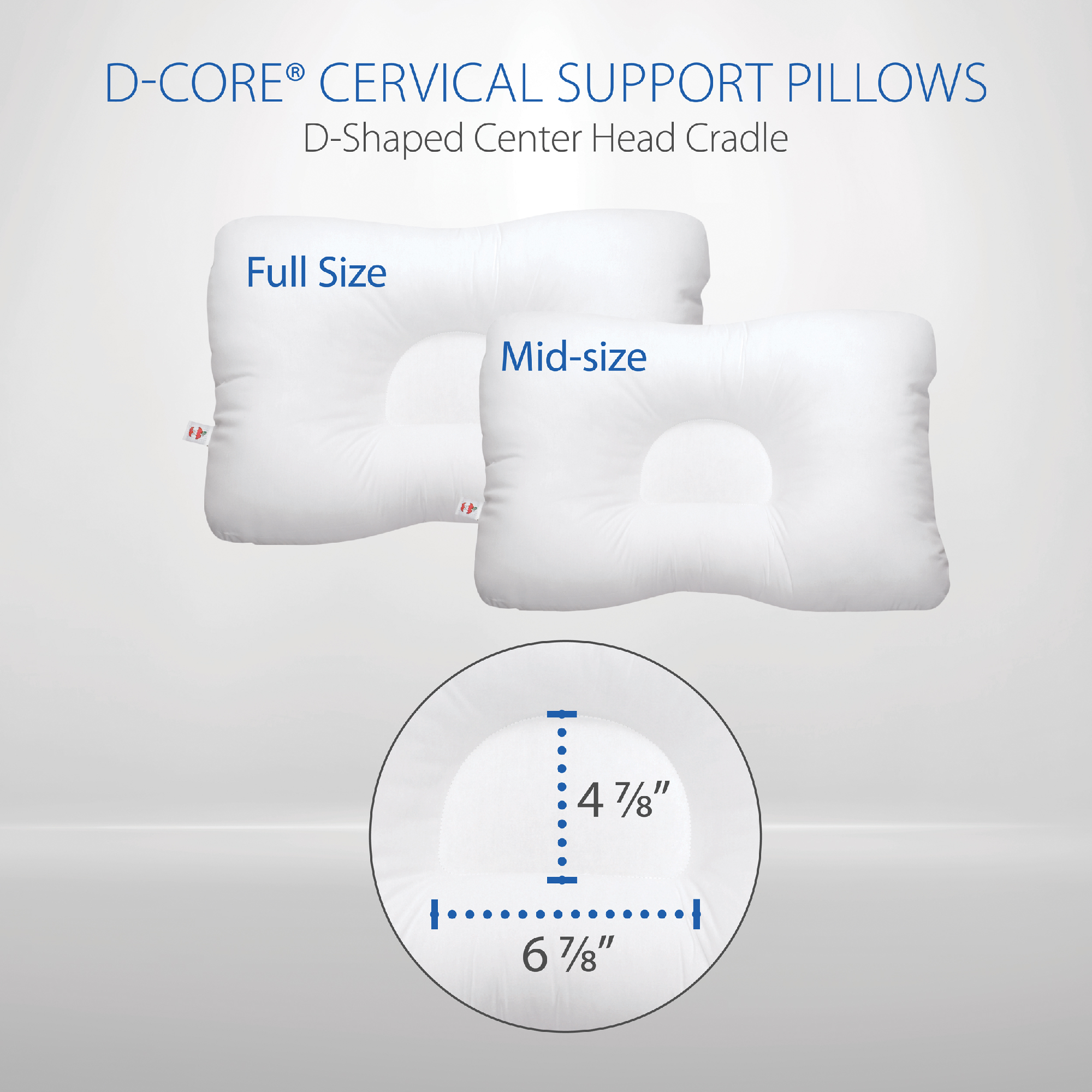 D Core Cervical Support Pillow - Orthopedic Memory Foam Neck Pillow for Pain Relief, Side & Back Sleepers - Perfect for Travel, Home & Office Use