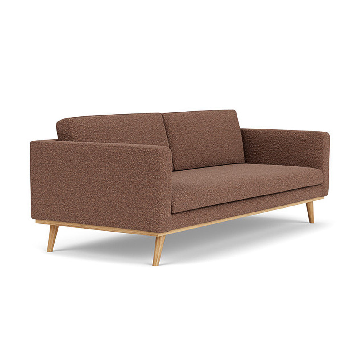 Johan Boucle 3 Seater Sofa - Modern Upholstered Fabric Couch for Living Room, Lounge & Apartment - Comfortable Mid-Century Style Sectional Sofa with Soft Boucle Fabric