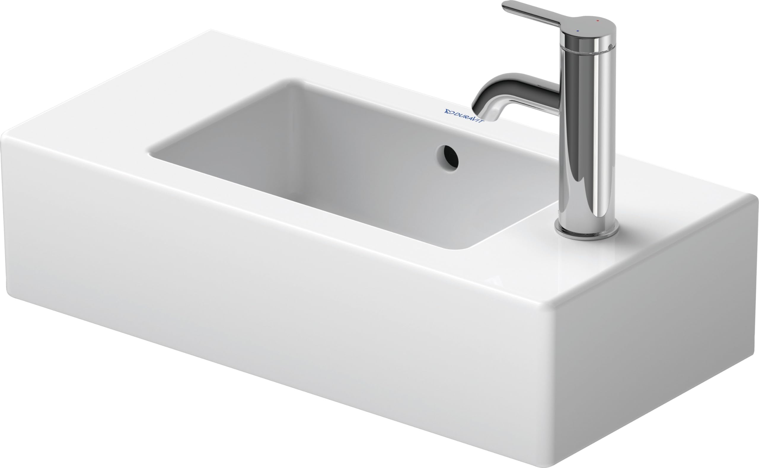 Duravit Vero Small Handrinse Sink White - Compact Bathroom Sink for Powder Rooms, Half Baths & Small Spaces | Modern Ceramic Design for Home & Commercial Use