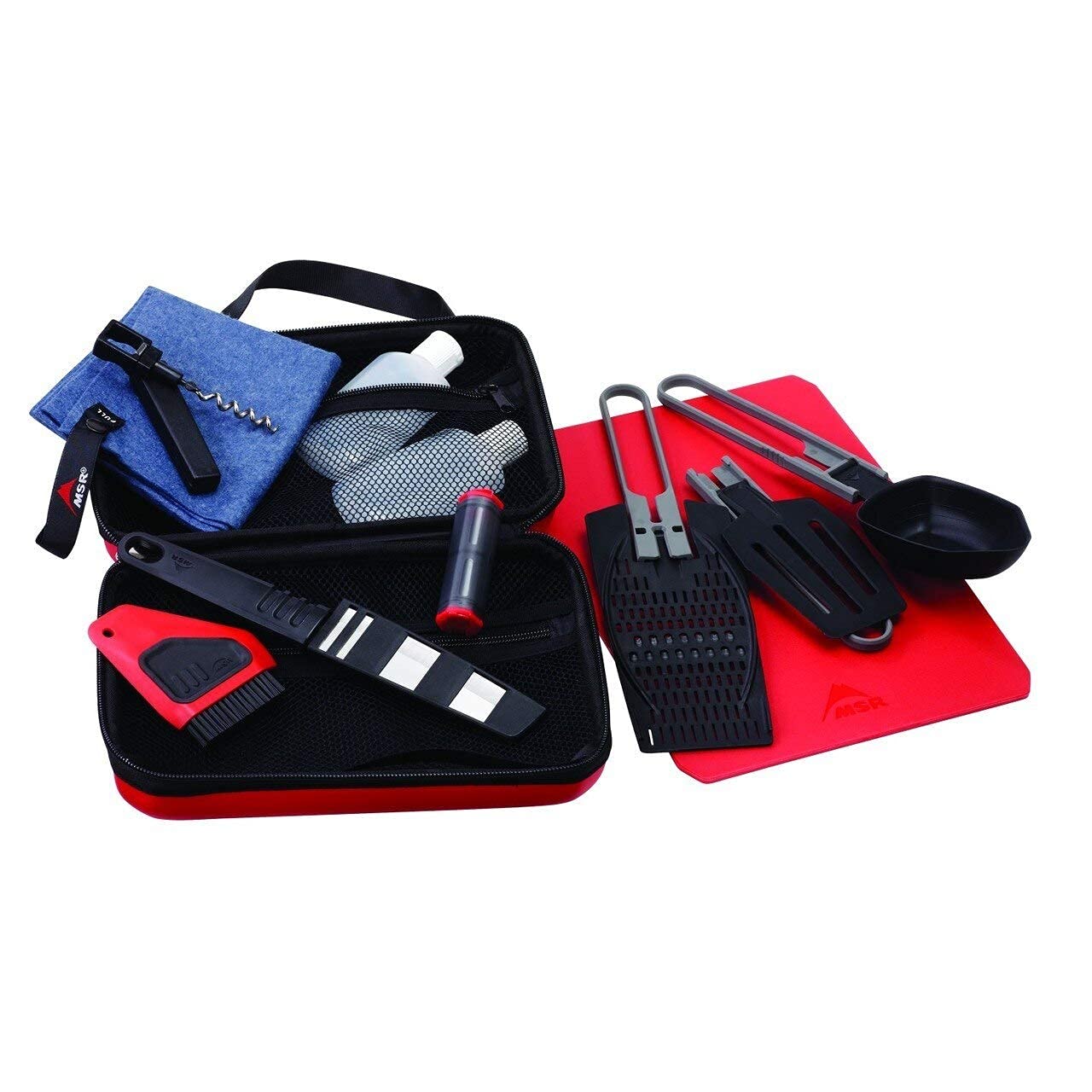 MSR Alpine Deluxe Camping Cookware Set - Lightweight Backpacking Pots & Pans Kit (Red/Black) for Outdoor Adventures, Hiking & Camping Trips