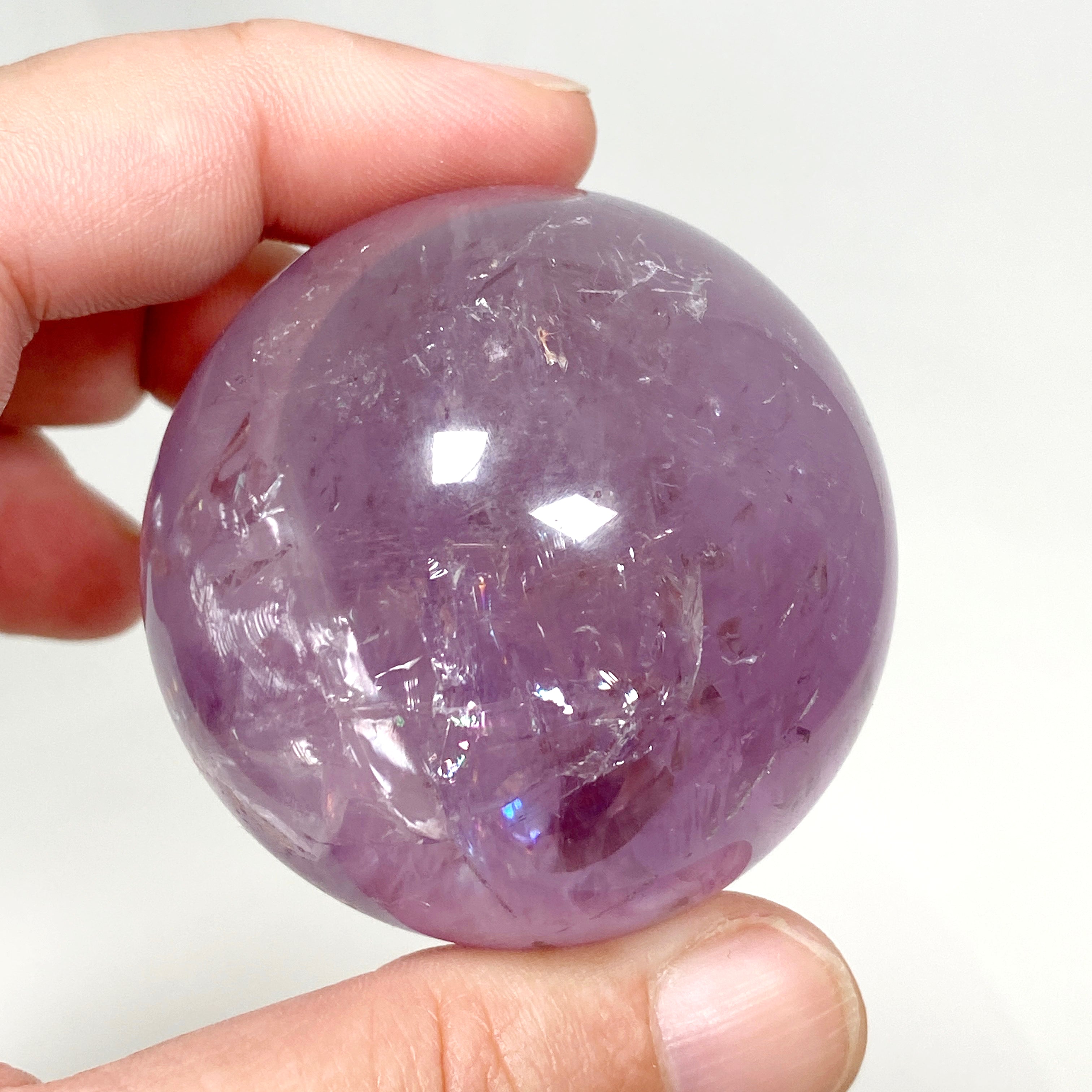 Natural Amethyst Crystal Sphere - AMS 05 | Healing Stone for Meditation, Chakra Balancing & Home Decor | Perfect for Spiritual Healing, Energy Work & Office Desk Decor