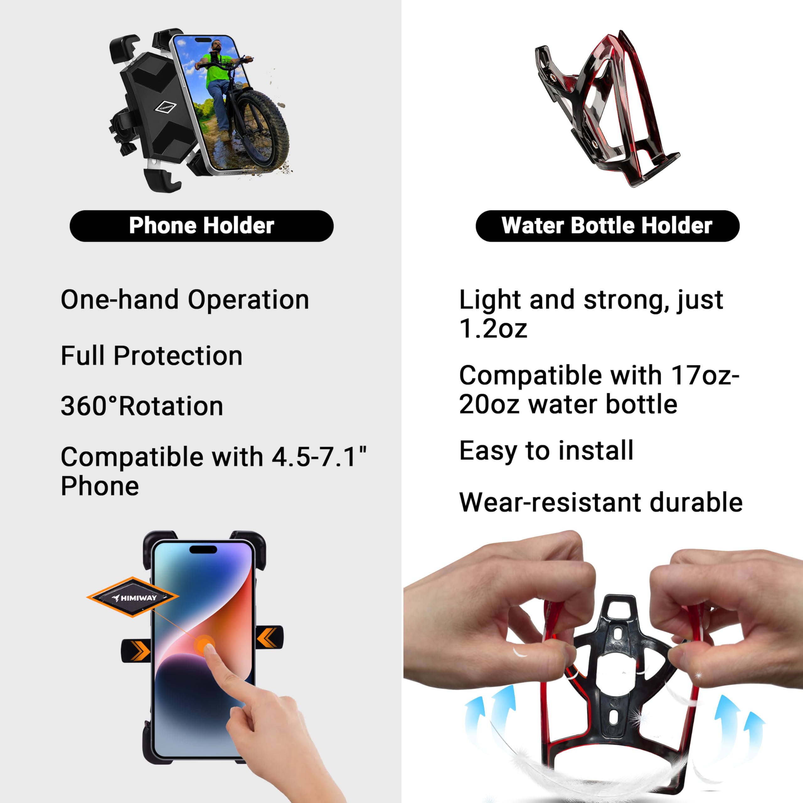 Himiway 10-Piece Bike Accessories Kit - Pump, Bag, Lock & Lights for Cycling Adventures