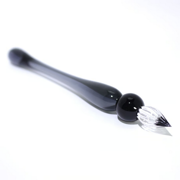 Japanese Glass Dip Pen - Short & Gray Calligraphy Pen for Writers, Artists & Lettering Enthusiasts | Perfect for Ink Drawing, Handwriting Practice & Unique Gift Ideas