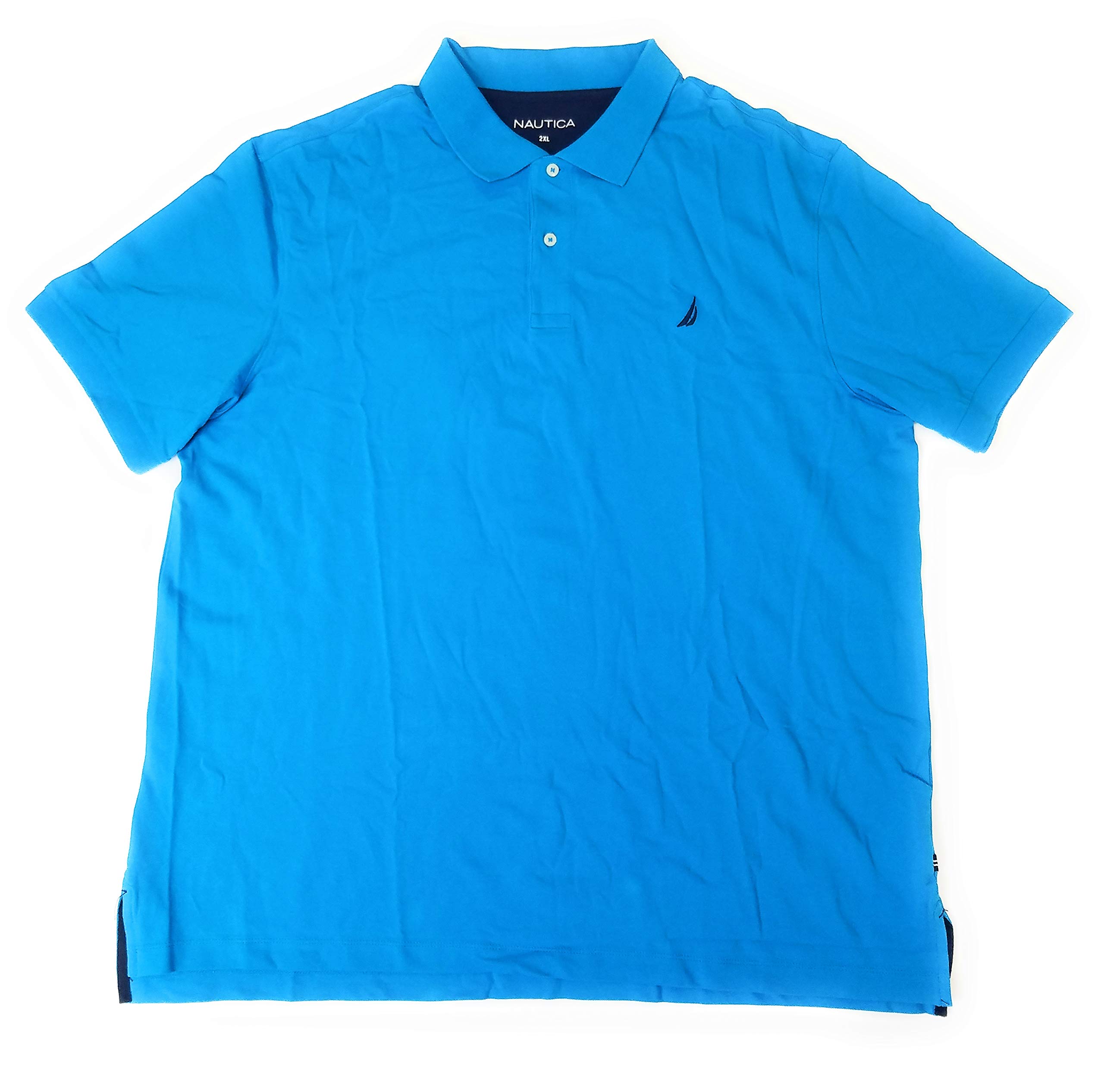 Nautica Men's Big & Tall Short Sleeve Stretch Solid Deck Polo Shirt - Comfortable Cotton Blend Casual Wear for Summer, Golf & Outdoor Activities