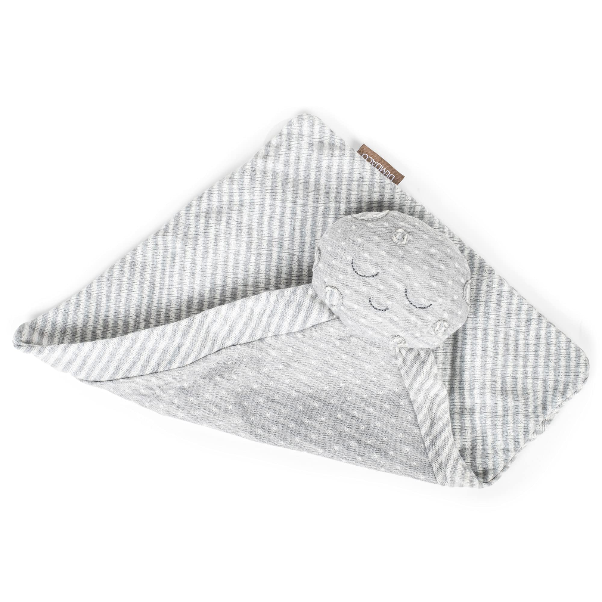 DEMDACO Soft Heather Grey Moon Plush Blanket - 14 Inch Polyester Stuffed Animal & Security Blanket for Kids | Perfect for Nap Time, Bedtime, and Comfort