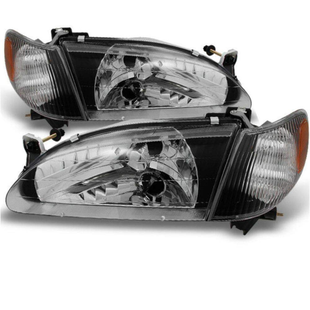 XEMRVGU 98-00 Headlights & Corner Signal Lamps Set - Left & Right Pair for Improved Night Visibility - Perfect for Honda Civic 1998-2000 Models - Enhances Road Safety & Style