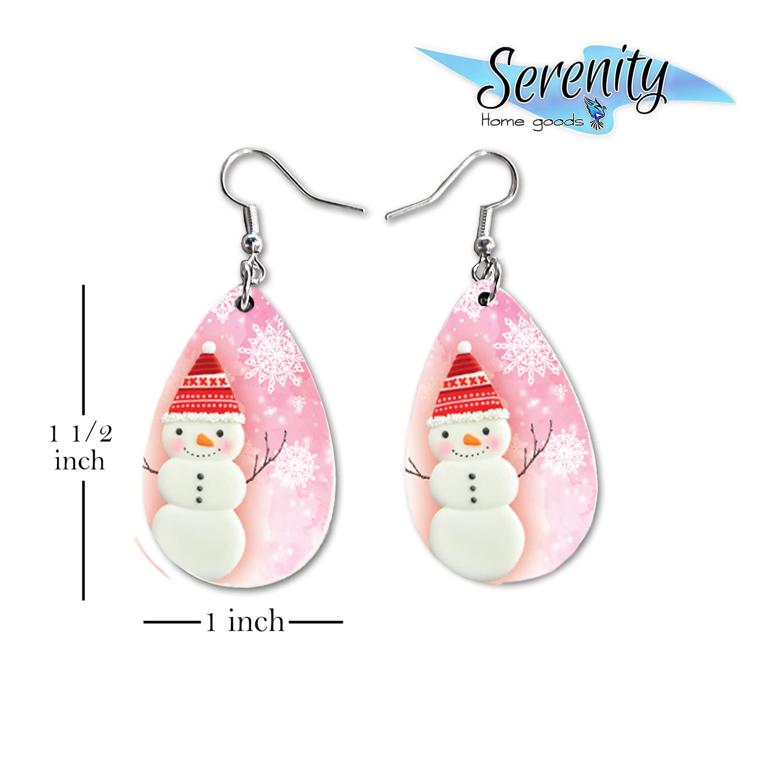 Cute Snowman Dangle Earrings Set - Lightweight Christmas Winter Jewelry for Women | Double-Sided Printed Holiday Accessories | Perfect for Xmas Parties, Gift Exchange & Winter Fashion