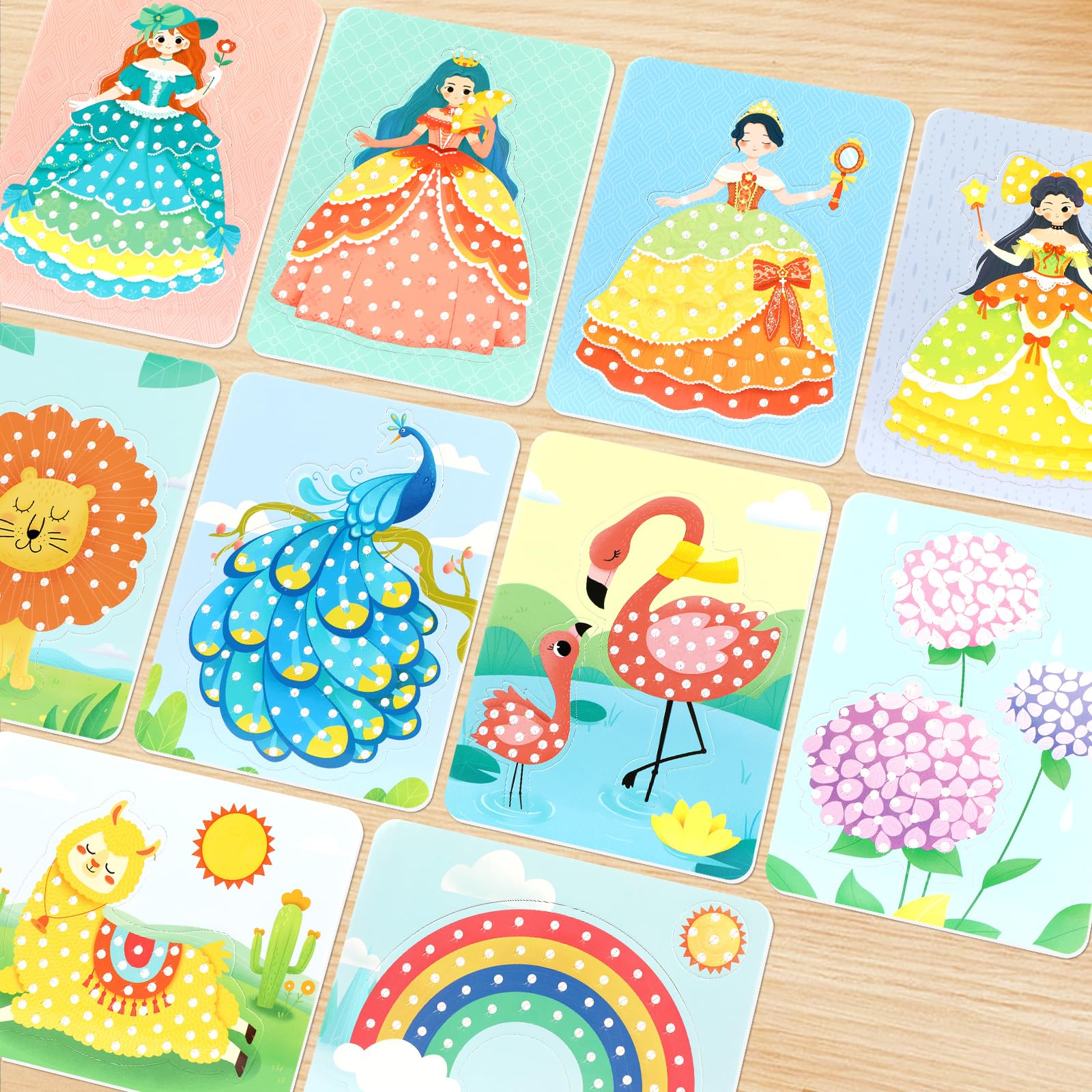 Creative Poke Art Fabric Puzzle Kit for Kids - 10 DIY Puncture Painting Dress-Up Boards, Arts & Crafts Gift for Girls (Dream World Theme) - Perfect for Birthday Gifts, Classroom Activities & Creative Playtime