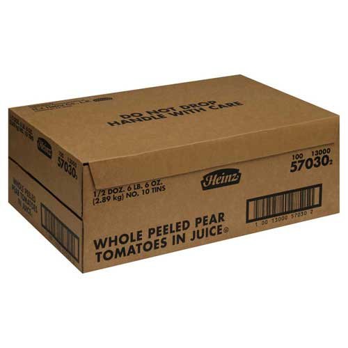 Bell Orto Whole Peeled Pear Tomatoes - No. 10 Can (6-Pack Case) - Perfect for Italian Cooking, Soups, Sauces & Canning