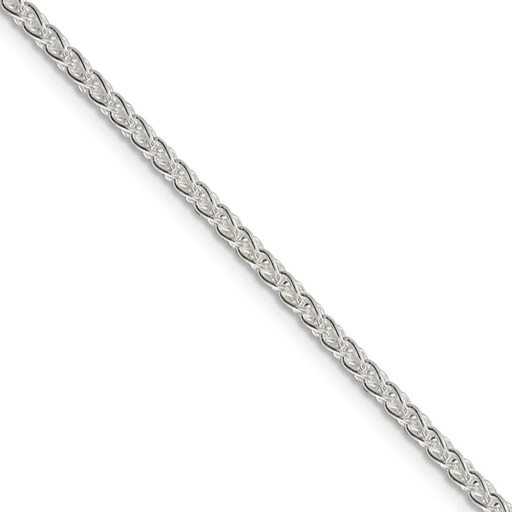 2.5mm Sterling Silver Round Solid Spiga Chain Necklace - Elegant Black Bow Pendant for Women, Gift for Her, Perfect for Daily Wear & Special Occasions