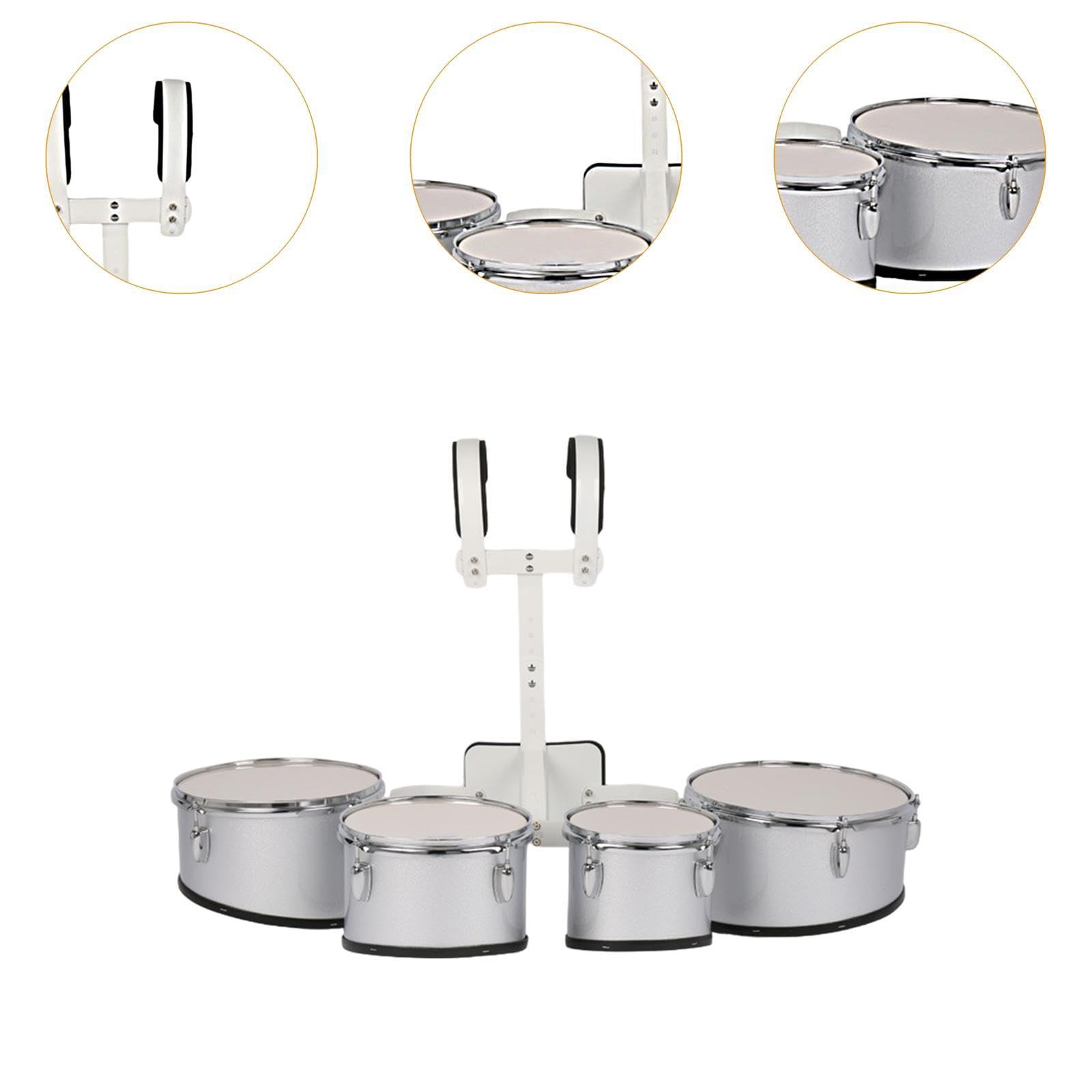 Professional Marching Band Drum Set - 4-Piece Percussion Kit with Multiple Tones | Ideal for Kids, Beginners & Music Practice | Perfect Birthday Gift for Children | Great for School Bands, Parades & Musical Performances