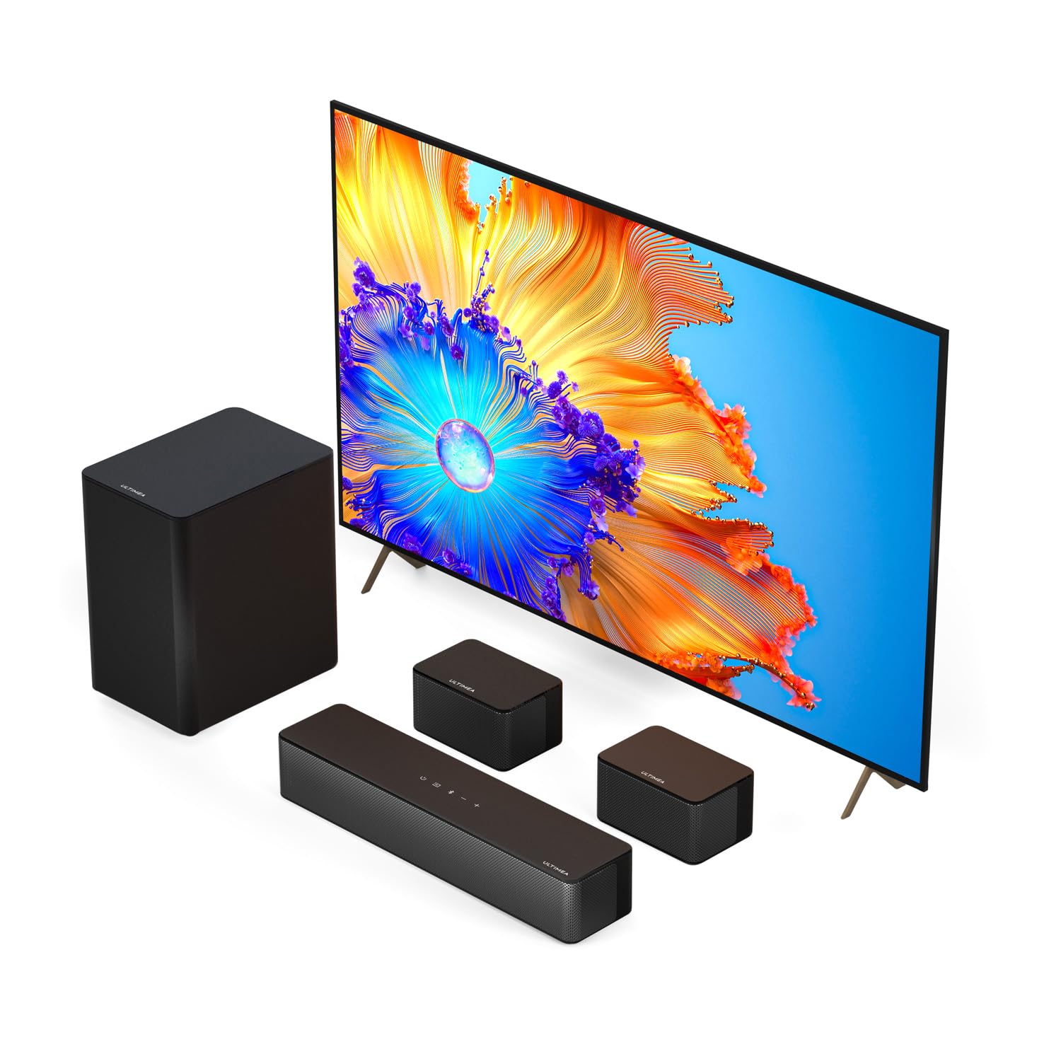 ULTIMEA D50 5.1 Channel Soundbar with Wireless Subwoofer - 320W Powerful Home Theater System for Smart TV, Adjustable Surround Speakers | Perfect for Movie Nights, Gaming & Music Streaming