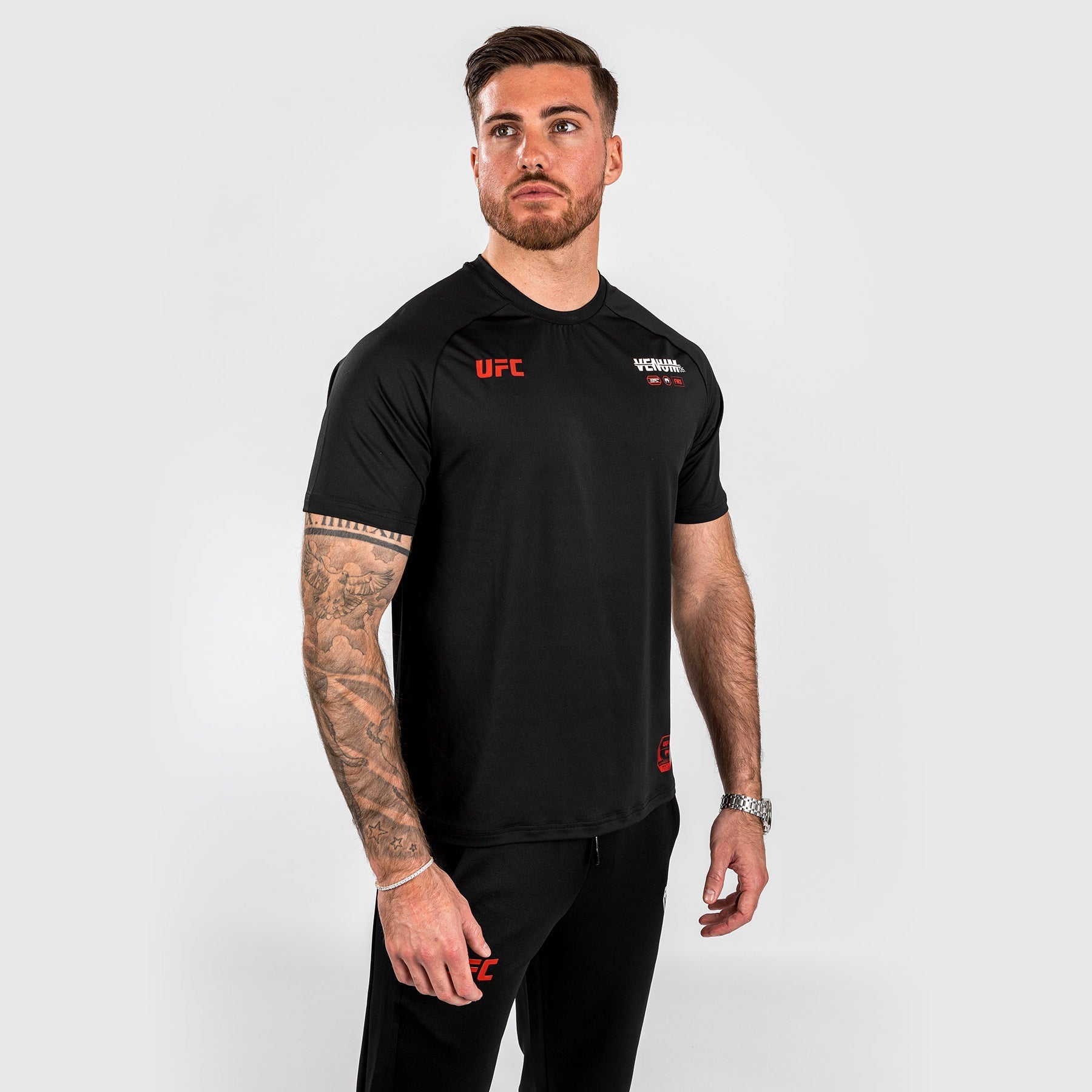 Venum UFC Adrenaline Fight Week Men's Dry Tech Performance T-Shirt - Moisture Wicking Workout & Training Shirt for MMA, Boxing & Gym - Black