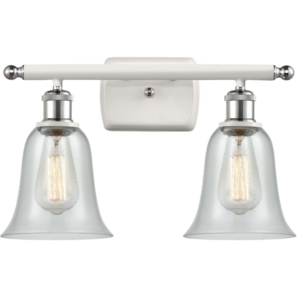 Innovations 516-2W-WPC-G2812-LED Hanover 2 Light Bathroom Vanity Fixture - Ballston Collection in White & Polished Chrome - Perfect for Modern Bathroom Lighting & Makeup Area Illumination