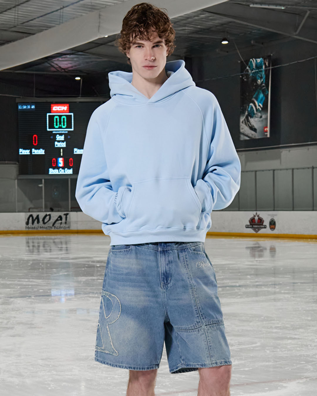 SSS Realism Glimmer Logo Hoodie - Powder Blue | Trendy Streetwear for Men & Women | Perfect for Casual Outfits & Winter Layering