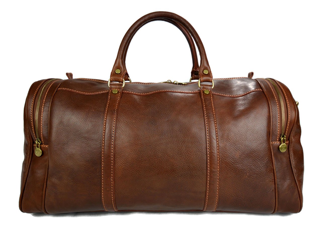Premium Leather Duffle Bag for Travel - Weekender Carry On Luggage Overnight Bag (Matt Brown) - Ideal for Business Trips, Gym, Weekend Getaways & Outdoor Adventures