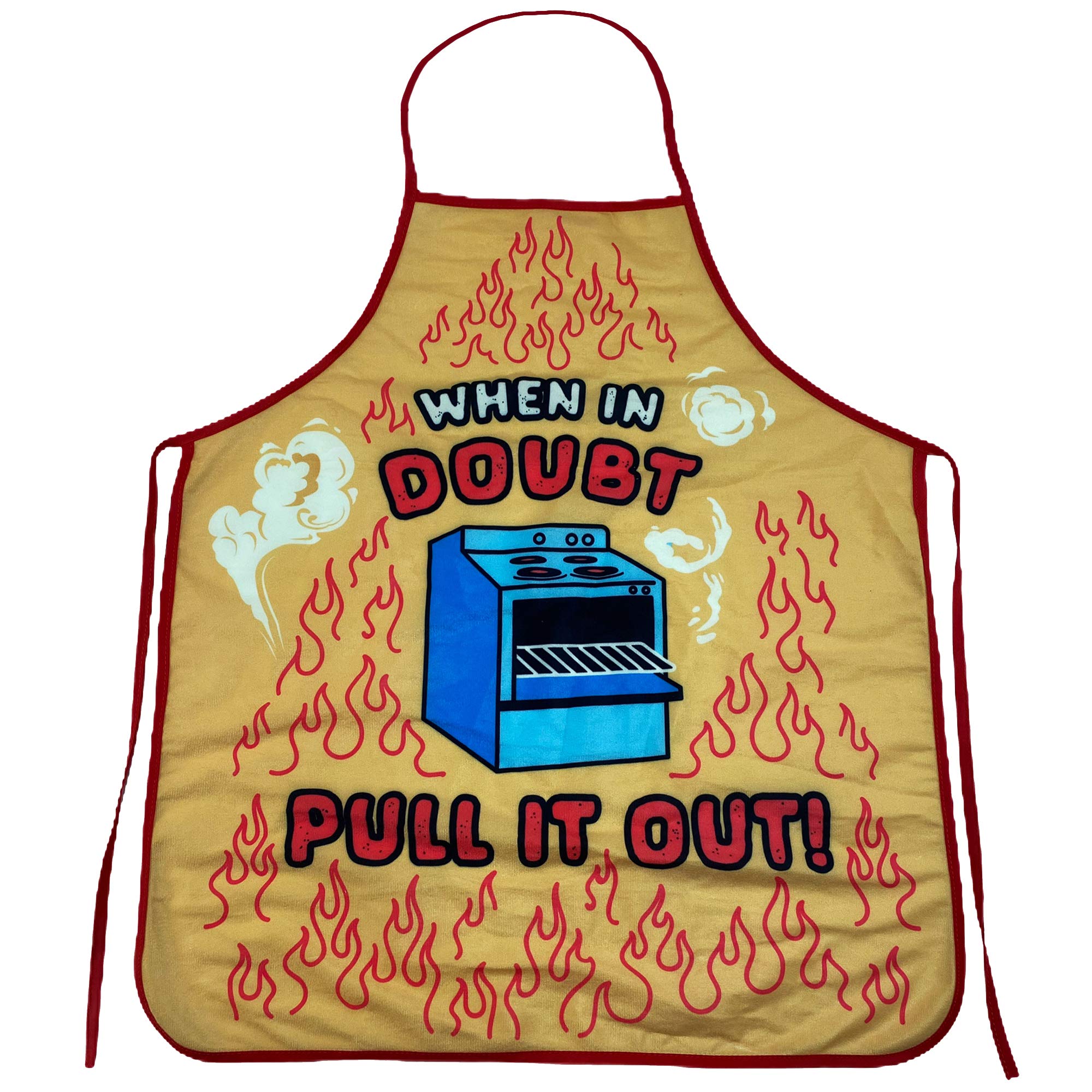 Funny 'When In Doubt Pull It Out' Kitchen Apron - Premium Cotton Baking & Cooking Smock with Graphic Print - Perfect for BBQ, Baking, Grilling & Holiday Gifts