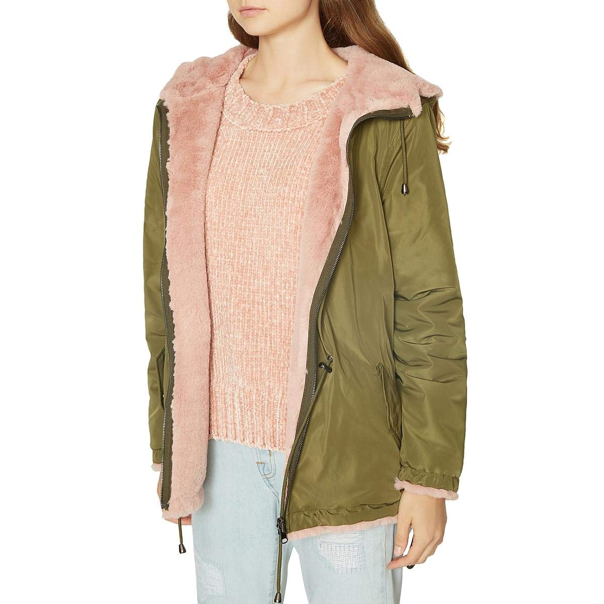 Sanctuary Clothing Women's Reversible Parka Coat - Green, Small | Waterproof Winter Jacket for Outdoor Activities & Casual Wear
