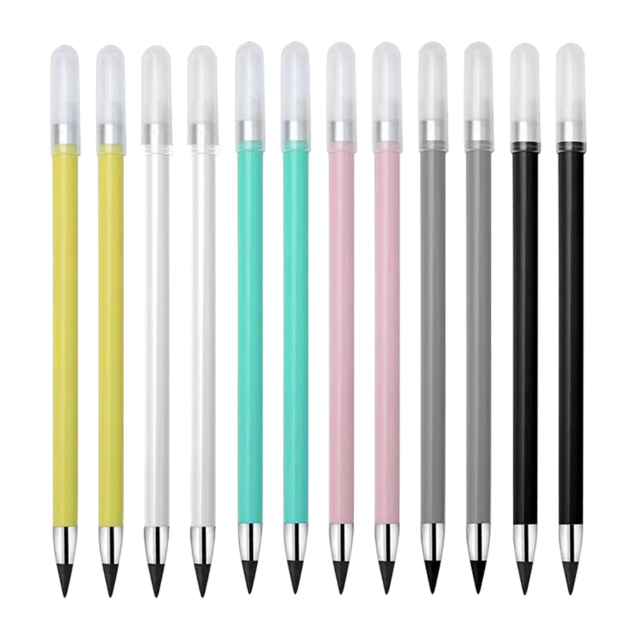 NUOBESTY 12-Piece No-Sharpening Pencil Kit - Pre-Sharpened Erasable Colored Drawing Pencils for Kids, Students & Artists | Perfect for School, Office & Sketching