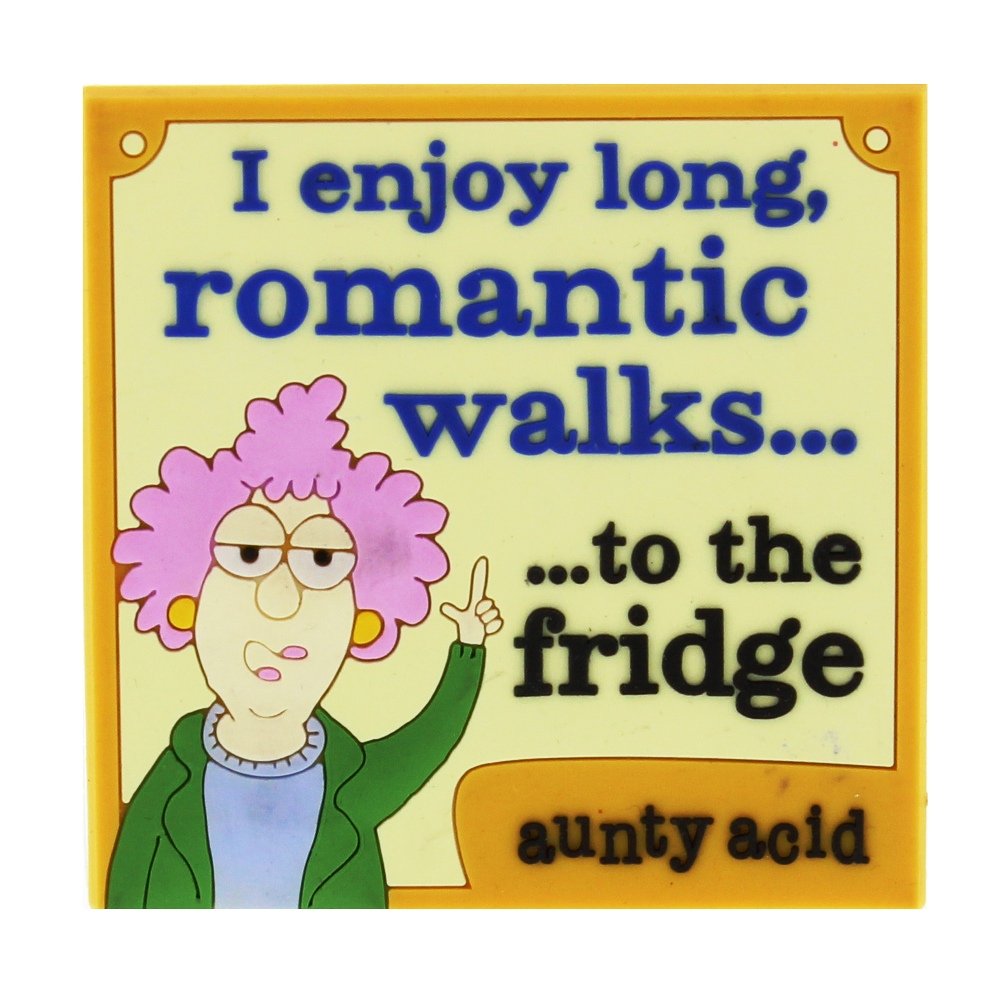 Aunty Acid Funny Rubber Fridge Magnet - 'I Enjoy Long Walks' Novelty Kitchen Decor (AA102) - Perfect for Refrigerators, Office, Gifts & Home Organization