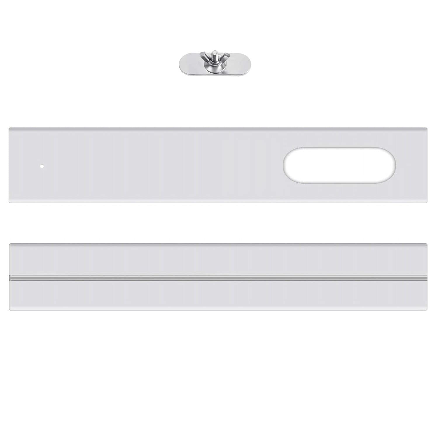 2PCS Adjustable Portable Air Conditioner Window Vent Kit - Up to 43.3 Inch Length, AC Window Seal Plate & Slide Kit for Efficient Cooling | Perfect for Apartments, Bedrooms, Home & Office Use | Easy Installation & Energy Saving Solution