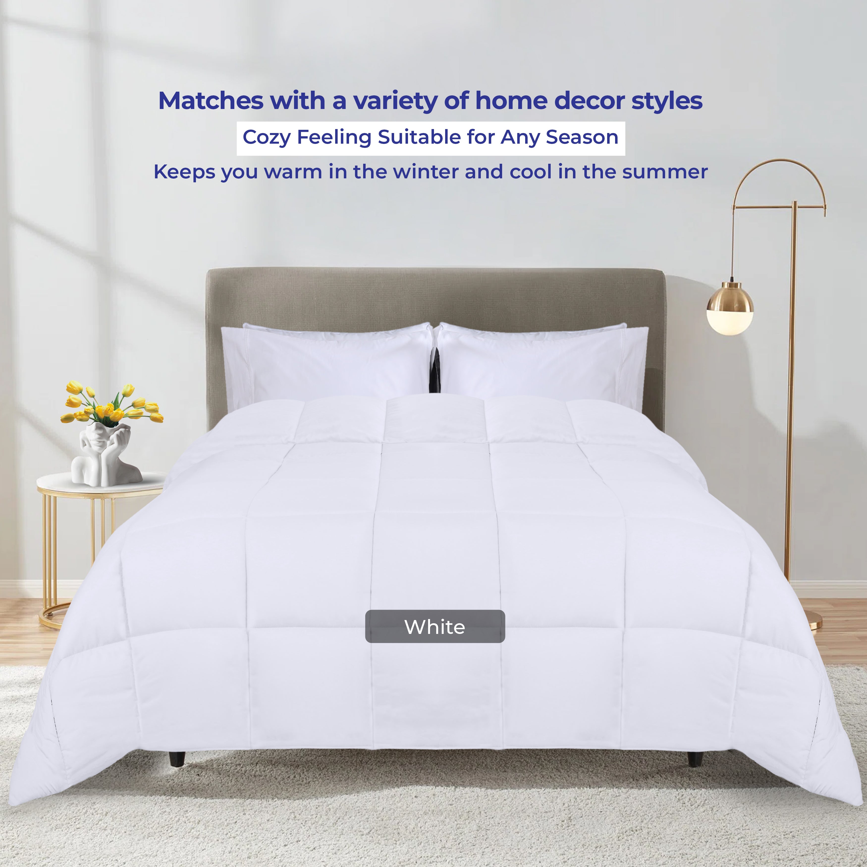 Luxury Brushed Microfiber Reversible Comforter Set - Ultra Soft Bedding for All Seasons - Perfect for Master Bedroom, Guest Room & Dormitory