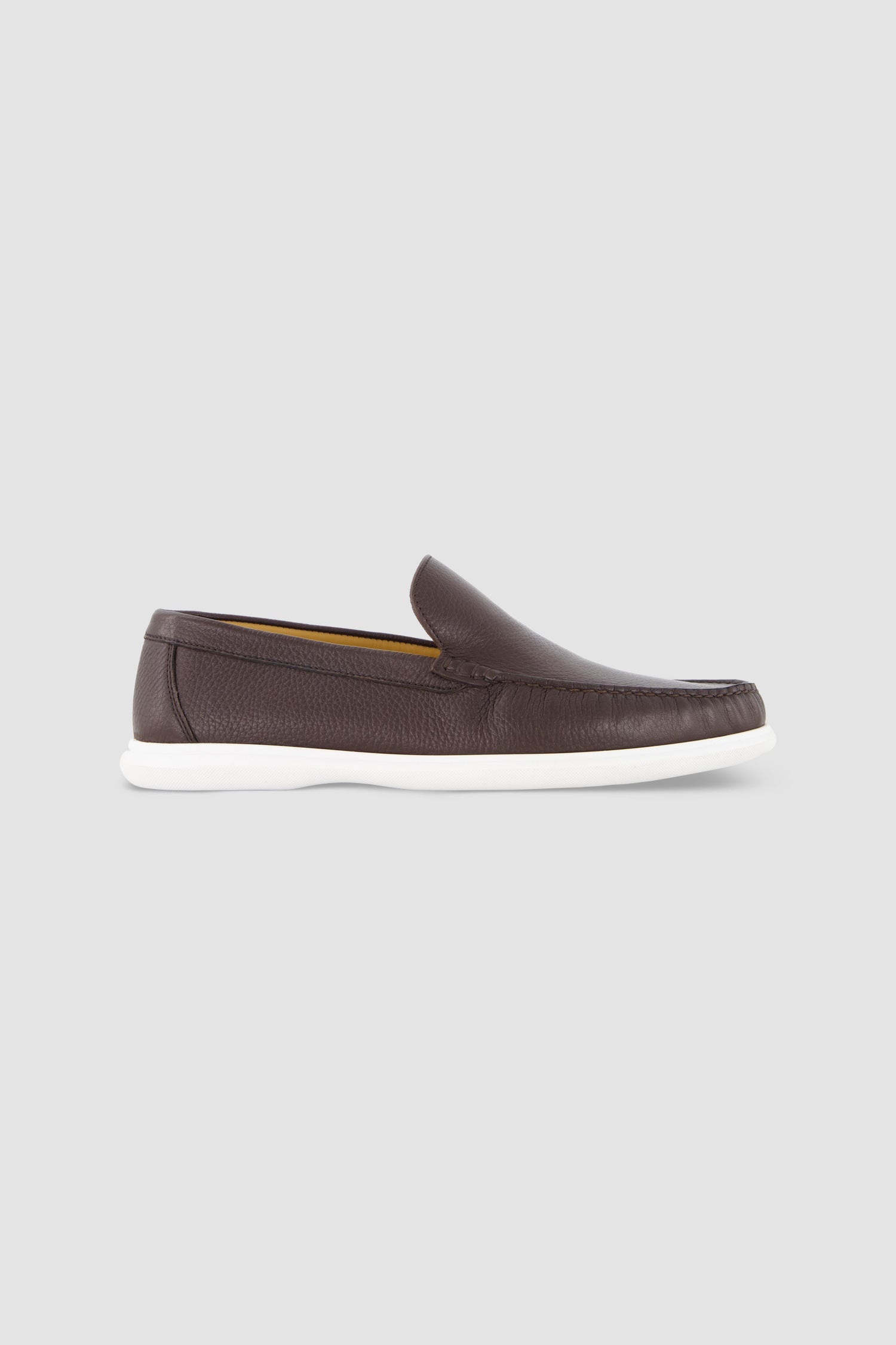Testoni Cigar & White Antique Deer Gargano Moccasins - Premium Italian Leather Loafers for Men | Perfect for Business Casual & Luxury Travel