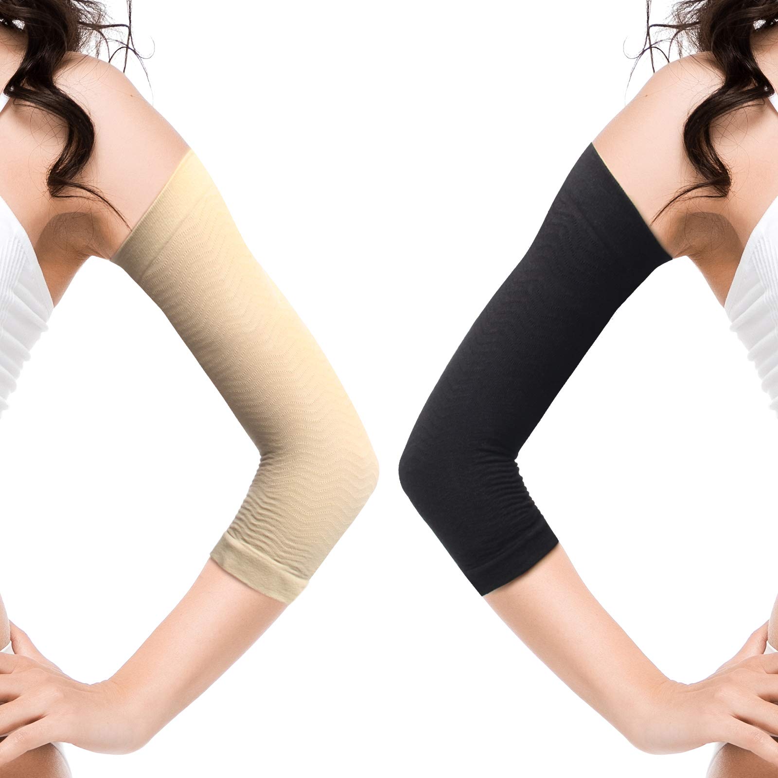 AHIER 2-Pair Slimming Compression Arm Sleeves for Women - Tone & Shape Arms, Reduce Arm Fat - Perfect for Workouts, Yoga & Everyday Wear