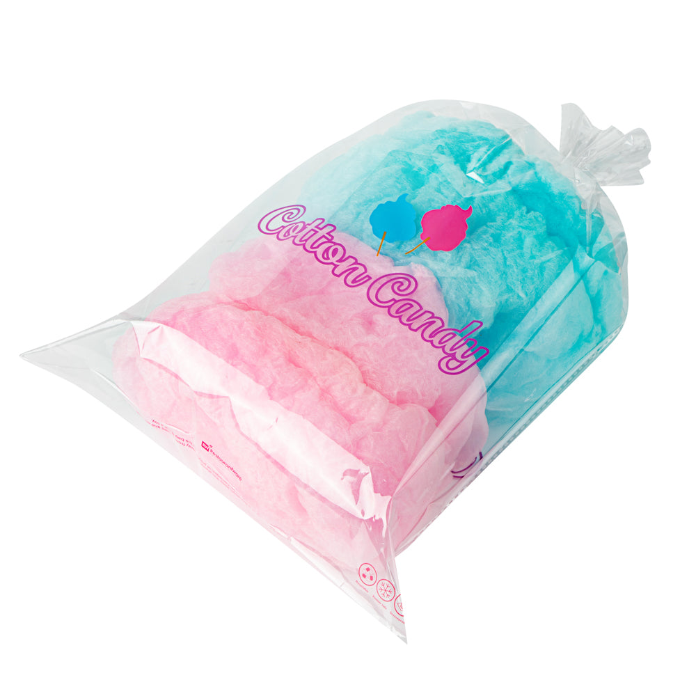 Clear Plastic Cotton Candy Bags 12x18 Inches - 100 Count Box | Bulk Packaging for Candy, Concessions & Party Favors