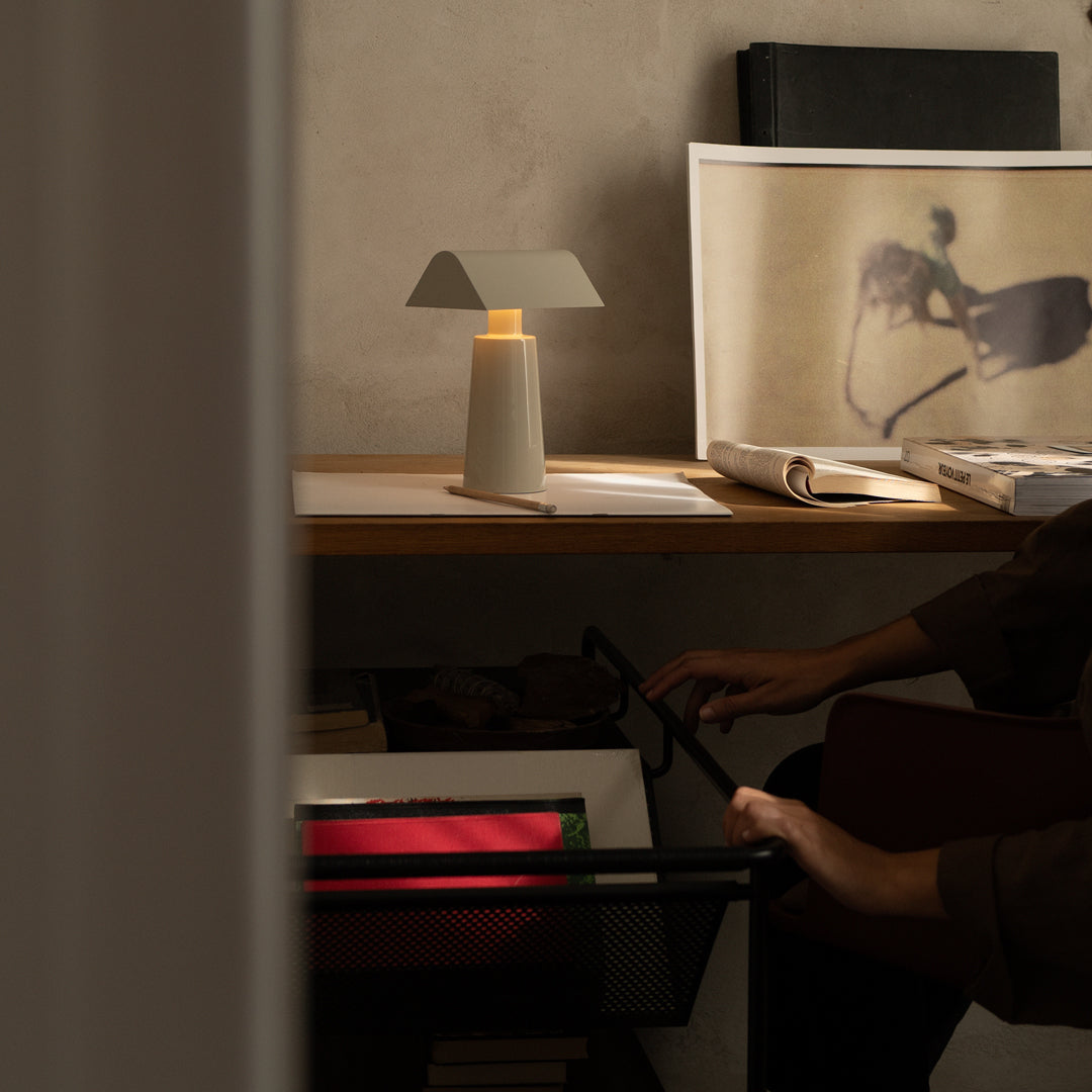 Caret MF1 Portable Table Lamp - USB Rechargeable LED Night Light for Bedroom, Office, Study & Travel - Adjustable Brightness & Warm White Light