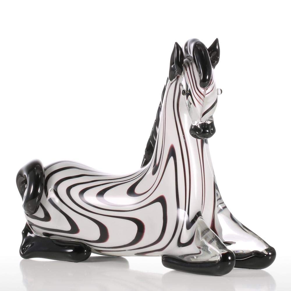Creative Cute Zebra Figurine - Mini Glass Animal Sculpture for Home & Office Decor | Unique Desktop Bookshelf Craft Gift for Living Room, Bedroom & Workspace | Perfect for Housewarming, Birthday & Holiday Gifts