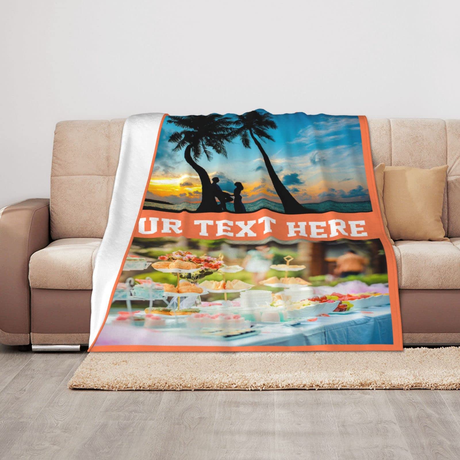 Custom Photo Blanket - Personalized with Your Own Pictures | Unique Wedding Gift for Couples, Anniversary Present | Perfect for Home Decor, Bedroom Throw & Cozy Gift Idea