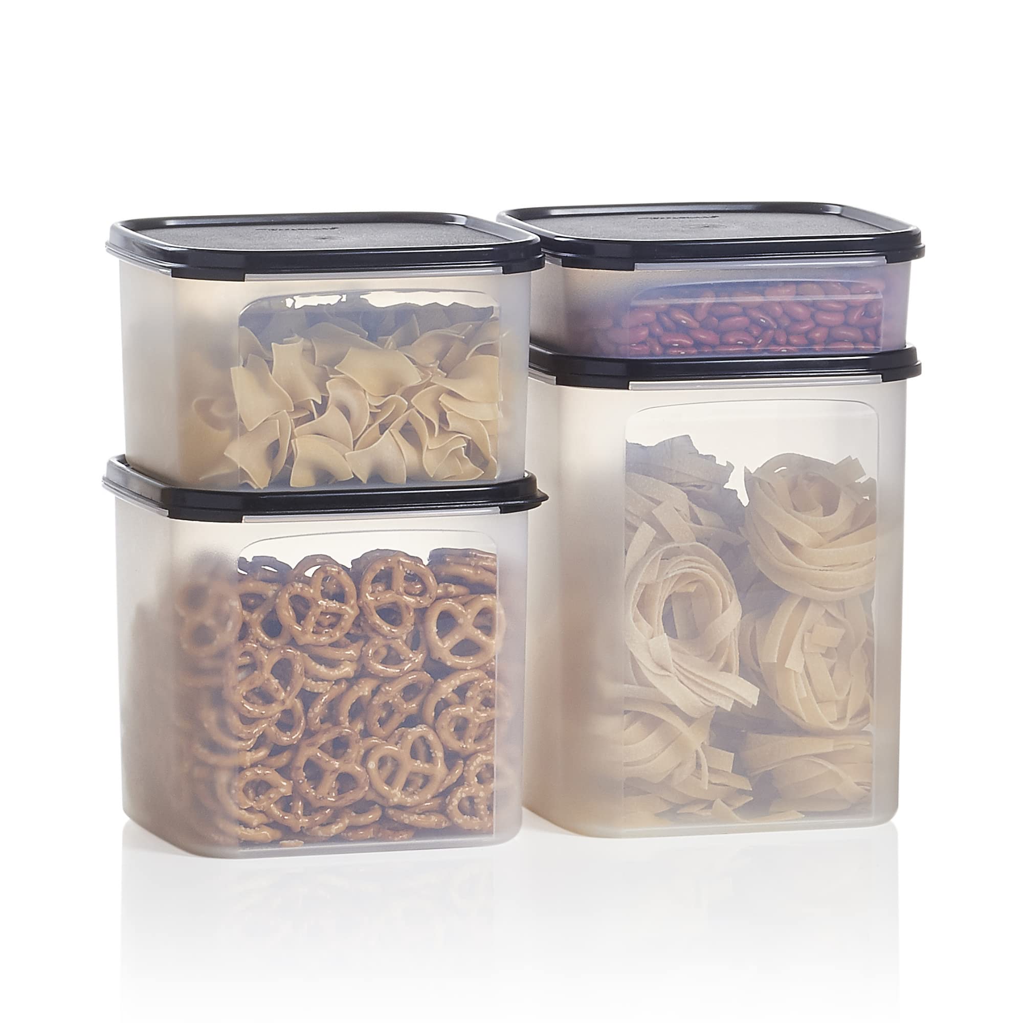 Tupperware Modular Mates Square Food Storage Containers Set - 4-Piece Airtight BPA-Free Kitchen Organizers (5,11,17,23 Cup) with Lids - Dishwasher Safe for Flour, Sugar, Cereal & Pantry Organization