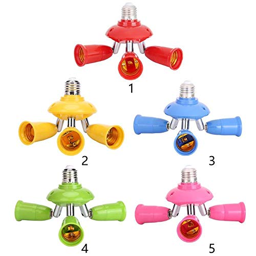 3-in-1 E27 to E27 Bulb Holder Socket Splitter - Adjustable LED Light Bulb Adapter for Lamps (Green) - Perfect for Home Lighting, DIY Projects & Decorative Fixtures